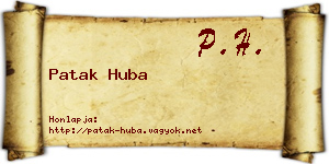 Patak Huba névjegykártya